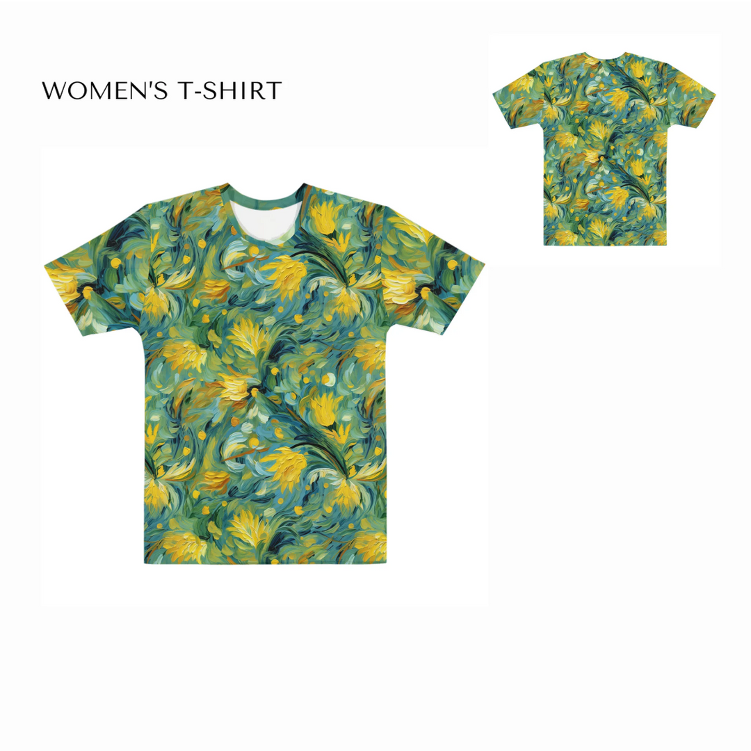 Custom-Expressionist-Abstract-all-over-print-womens-crew-neck-t-shirt-front-and-back-artfulane