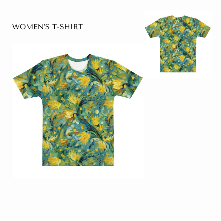 Custom-Expressionist-Abstract-all-over-print-womens-crew-neck-t-shirt-front-and-back-artfulane