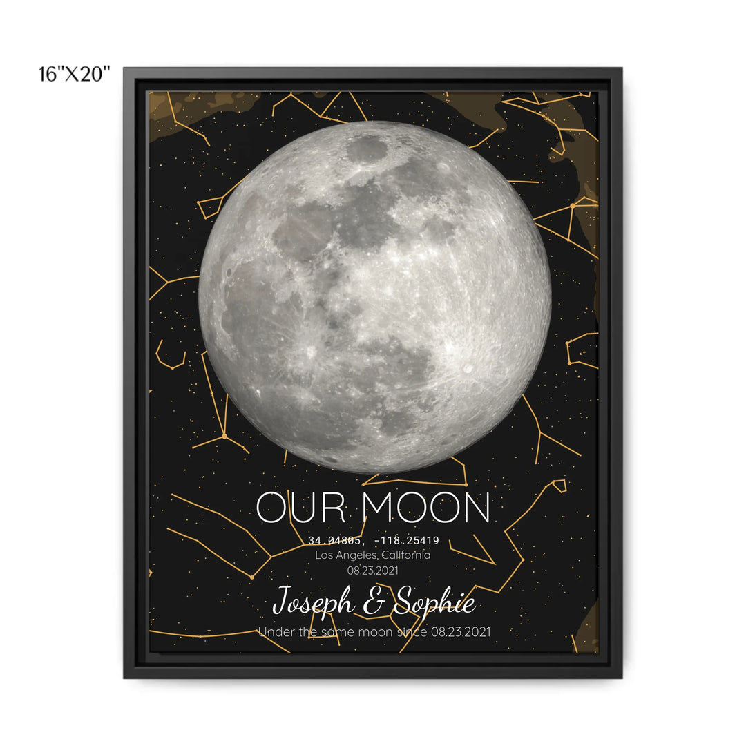 Custom-Moon-Phase-and-Star-Map-Wall-Art-16x20 framed canvas-artfulane