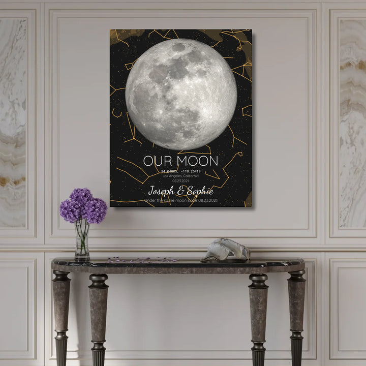 Custom-Moon-Phase-and-Star-Map-Wall-Art-on-wall-artfulane