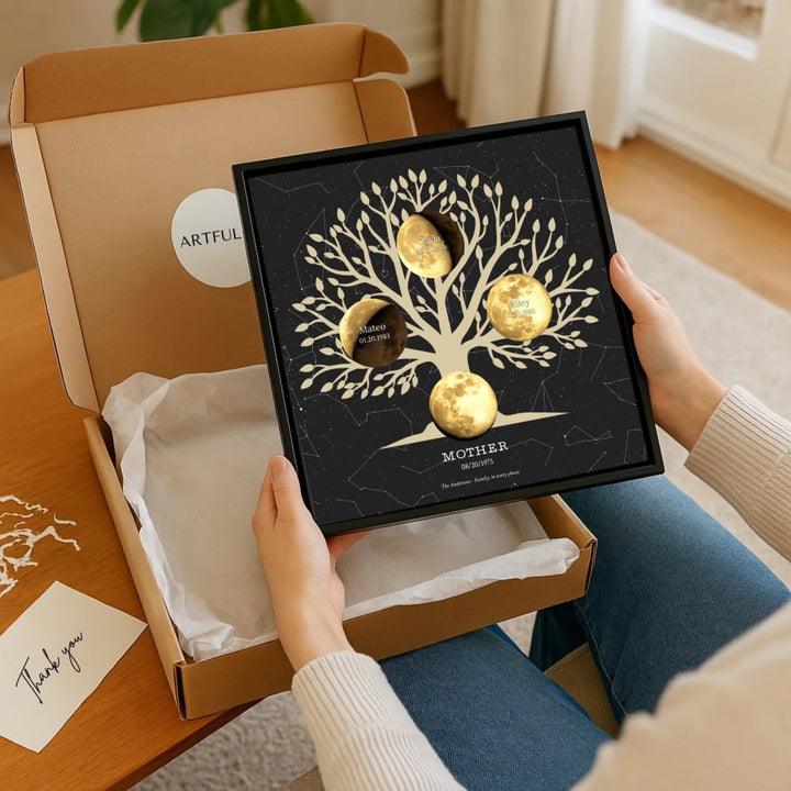 Custom-Golden-Moon-Phase-Family-Tree-Wall-Art-ARTFULANE-gift