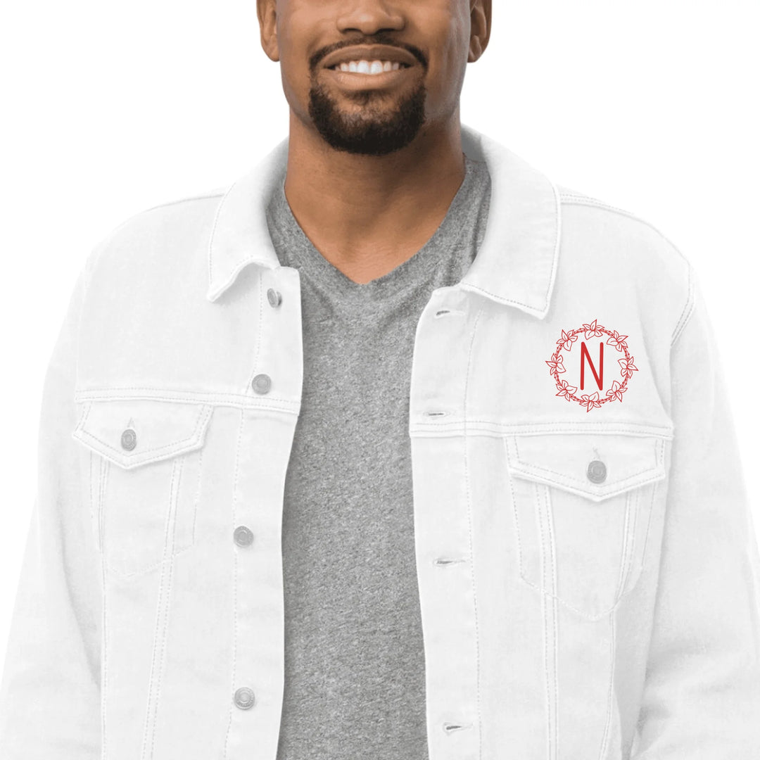 Chaqueta con monograma floral bordado personalizado