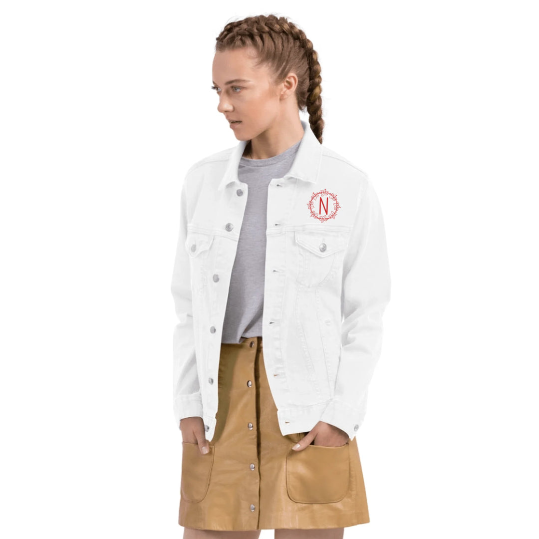 Chaqueta con monograma floral bordado personalizado