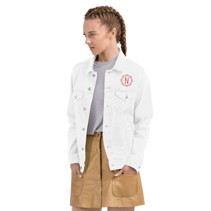 Chaqueta con monograma floral bordado personalizado