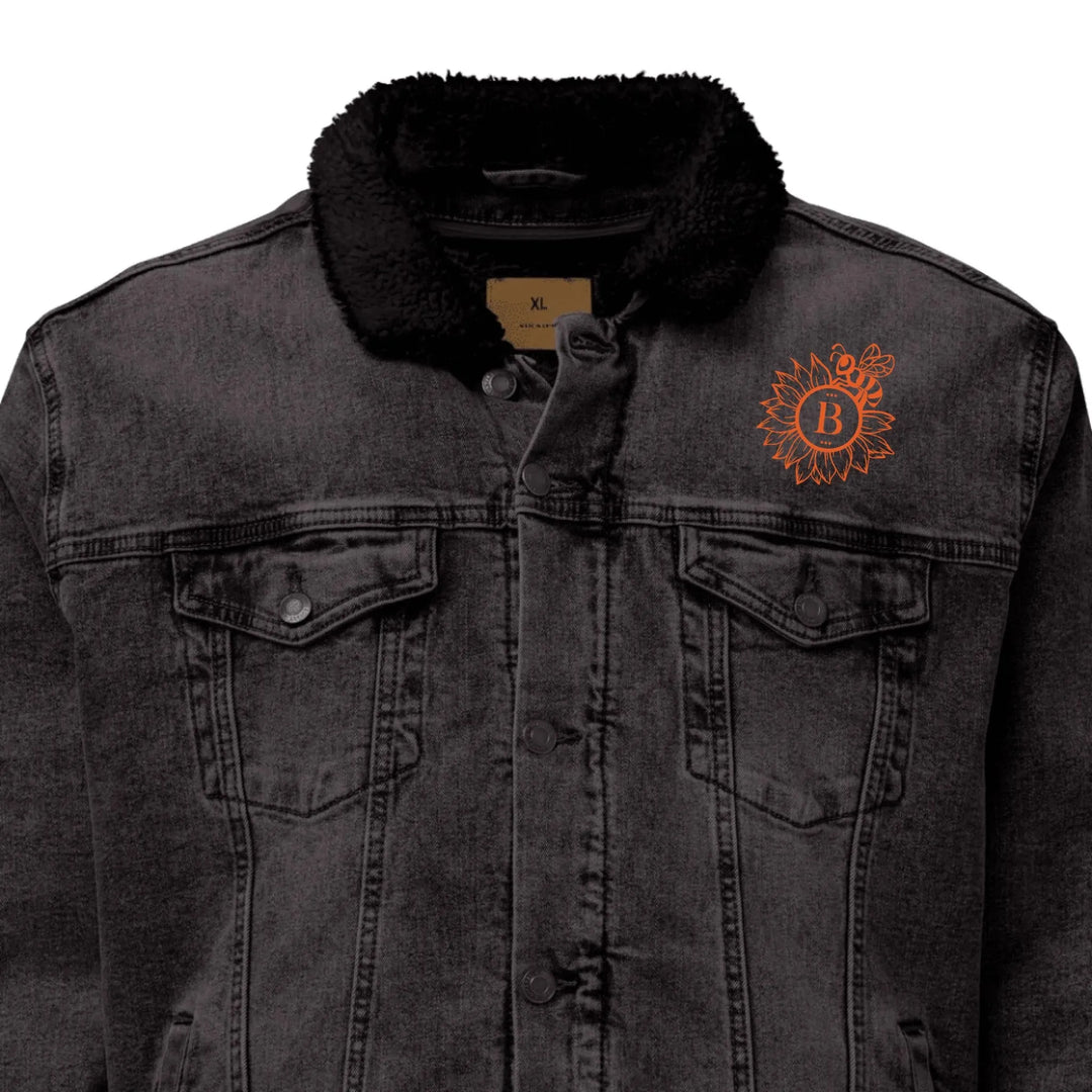 Custom Embroidered Sunflower Bee Initial Jacket - ART-JKT268