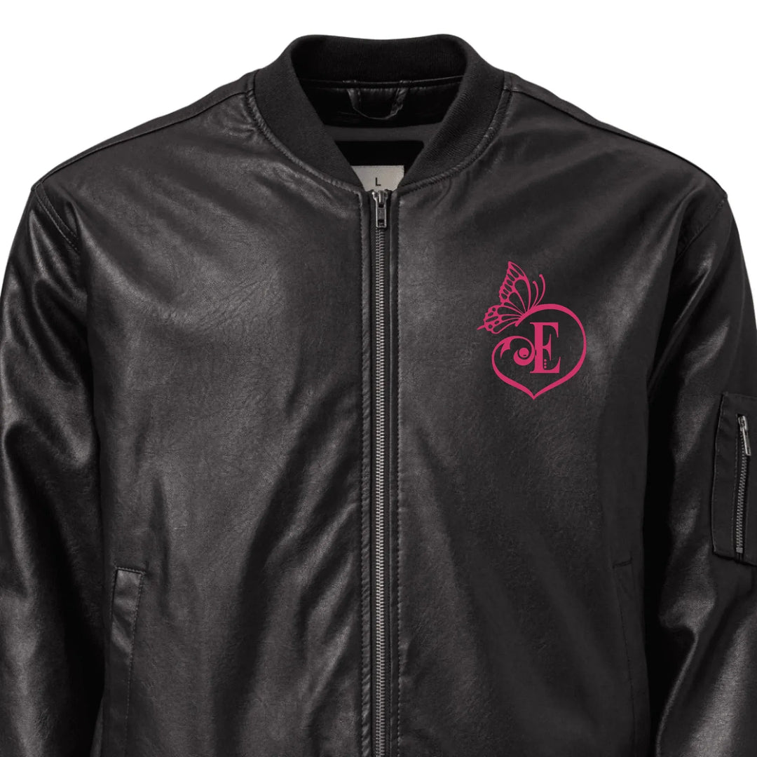 Custom Embroidered Butterfly Love Initial Jacket - ART-JKT264