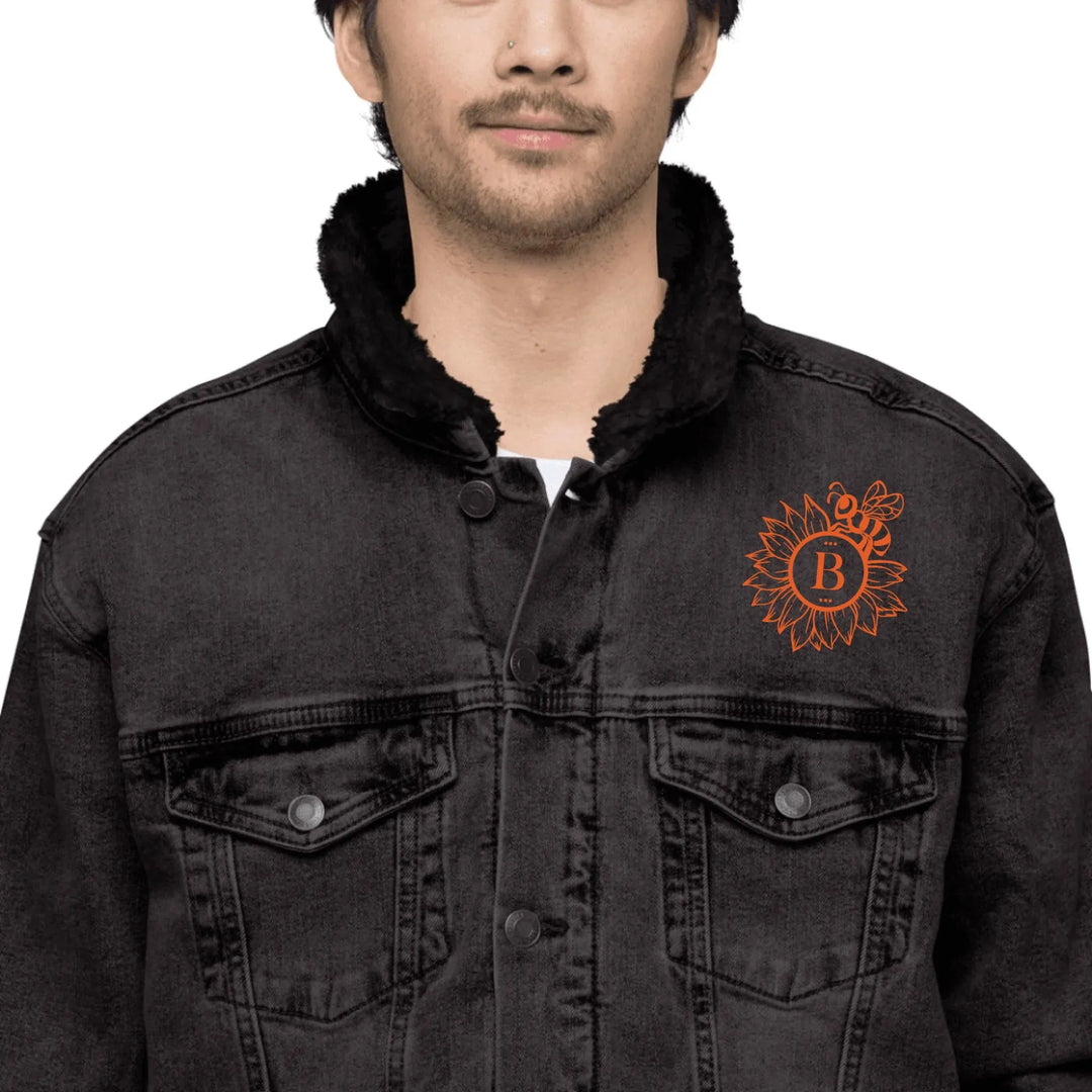 Custom Embroidered Sunflower Bee Initial Jacket - ART-JKT268