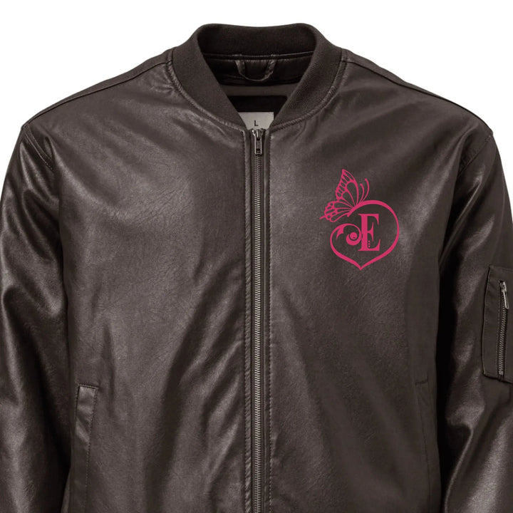 Custom Embroidered Butterfly Love Initial Jacket - ART-JKT264