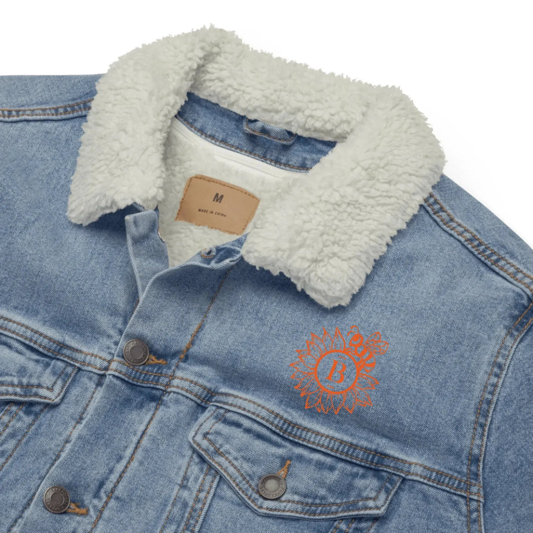 Custom Embroidered Sunflower Bee Initial Jacket - ART-JKT268
