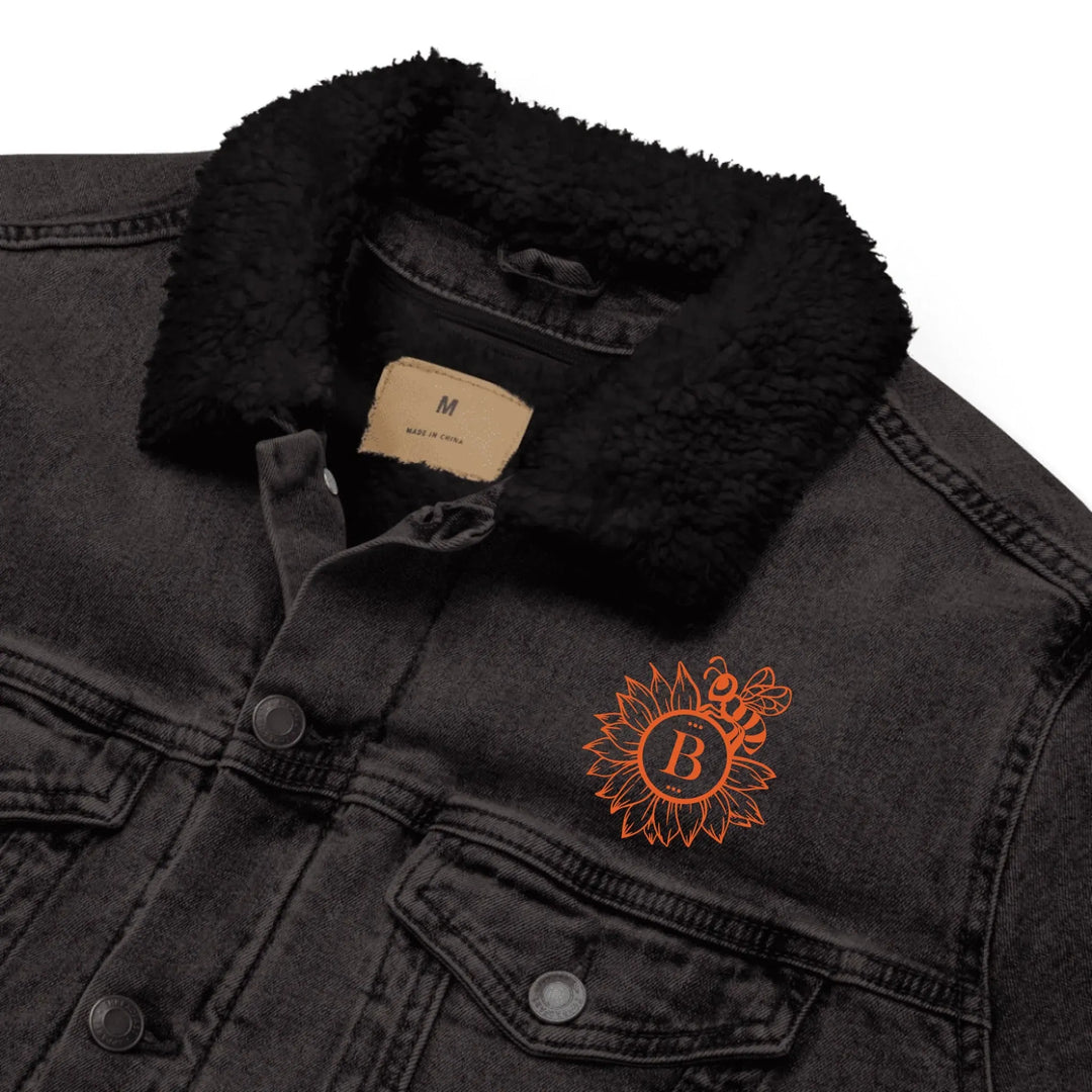 Custom Embroidered Sunflower Bee Initial Jacket - ART-JKT268