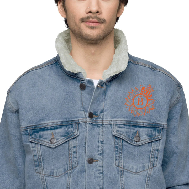 Custom Embroidered Sunflower Bee Initial Jacket - ART-JKT268