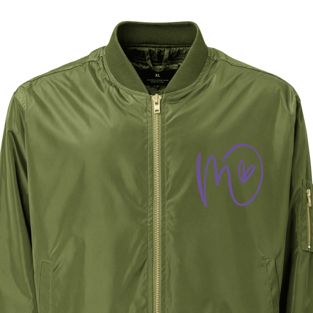 Jacke mit individuell besticktem Curly-Initial-Print