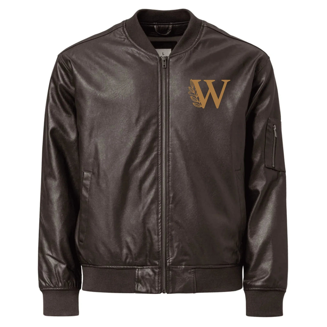Custom Embroidered Autumn Leaf Initial Jacket - ART-JKT269