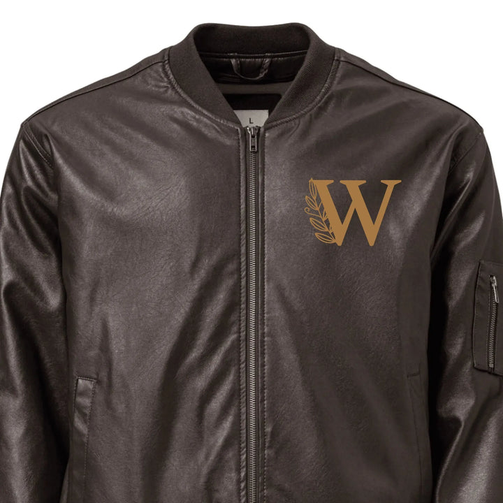 Custom Embroidered Autumn Leaf Initial Jacket - ART-JKT269