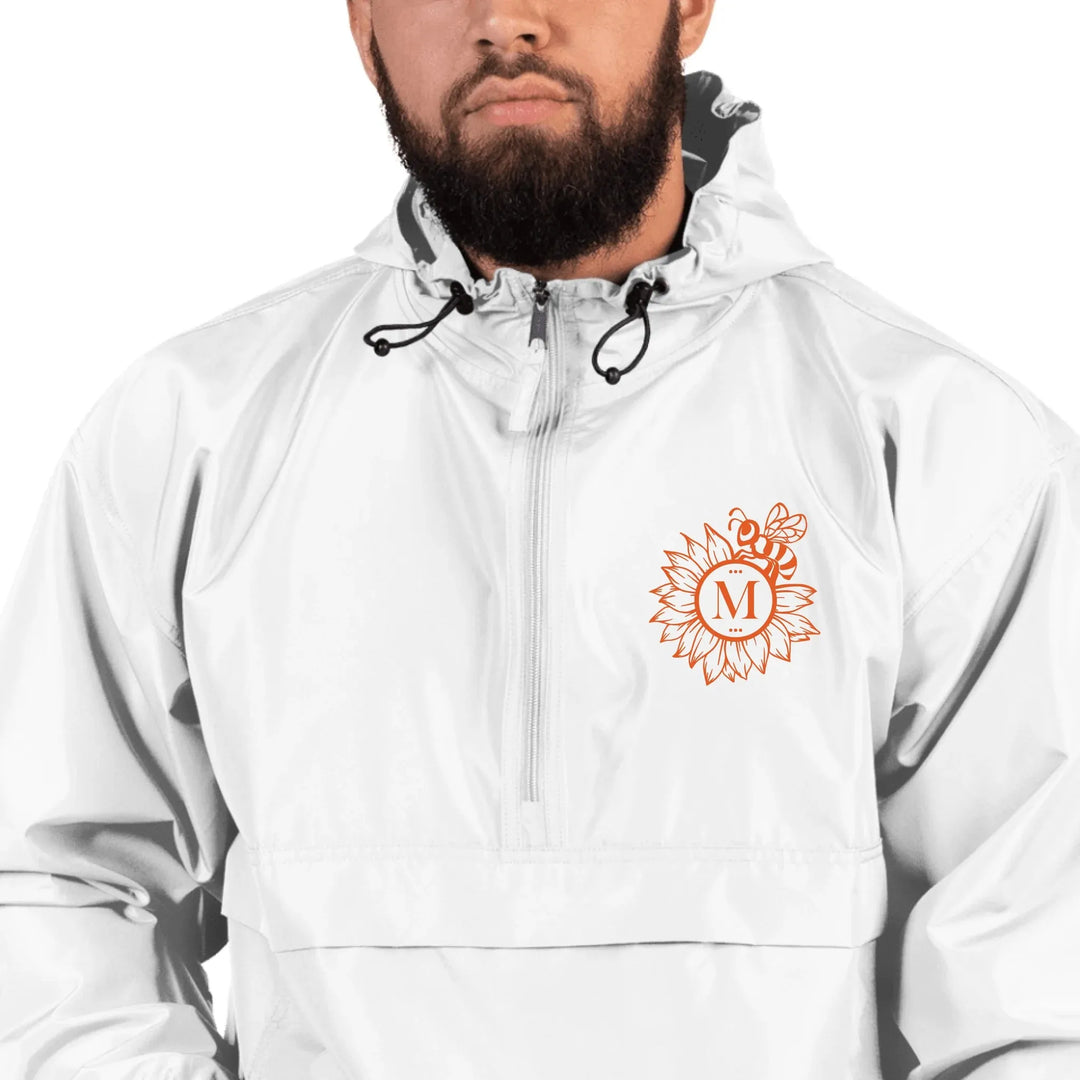 Custom Embroidered Sunflower Bee Initial Jacket - ART-JKT268