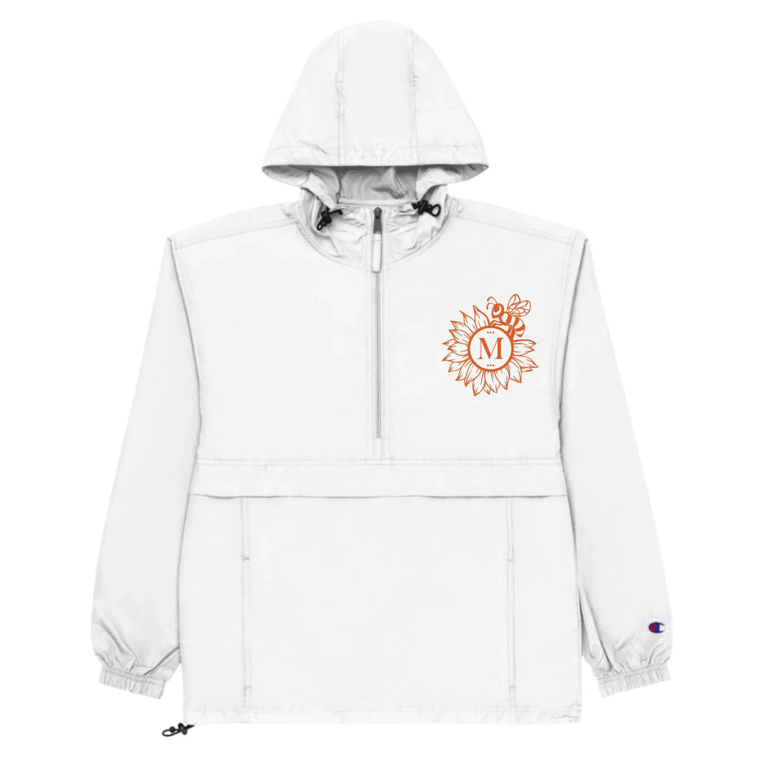 Custom Embroidered Sunflower Bee Initial Jacket - ART-JKT268