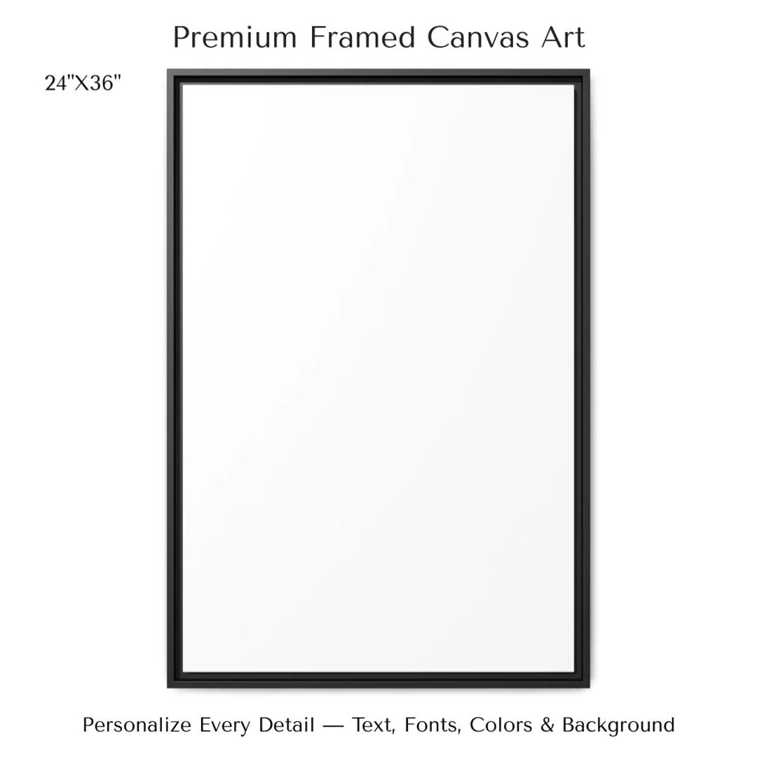 Framed personalized star map art over a scenic mountain landscape, custom title, names, date, and tagline -24x36 framed canvas-ARTFULANE