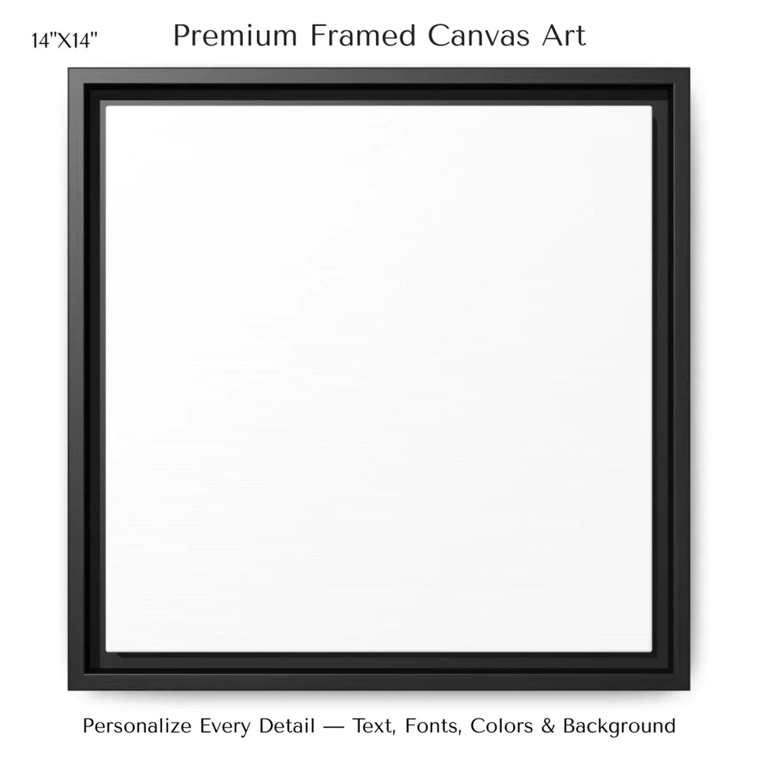 Framed personalized star map art over a scenic mountain landscape, custom title, names, date, and tagline -14x14 framed canvas-ARTFULANE