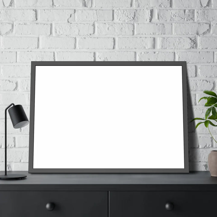 Custom star map wall art featuring a black city skyline, personalized with names, date, and constellation star chart - framed poster on table-ARTFULANE