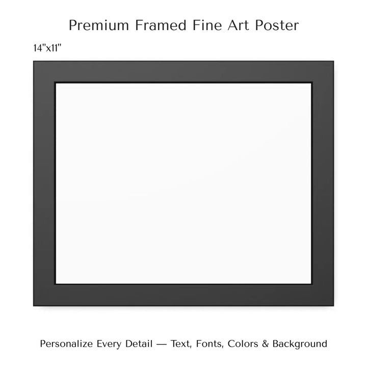 Framed personalized star map art over a scenic mountain landscape, custom title, names, date, and tagline -14x11 framed poster-ARTFULANE