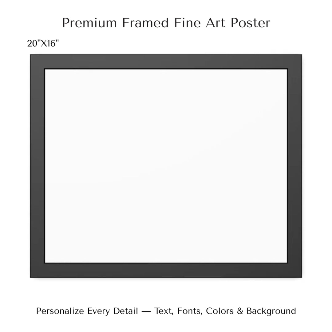 Framed personalized star map art over a scenic mountain landscape, custom title, names, date, and tagline -20x16 framed poster-ARTFULANE