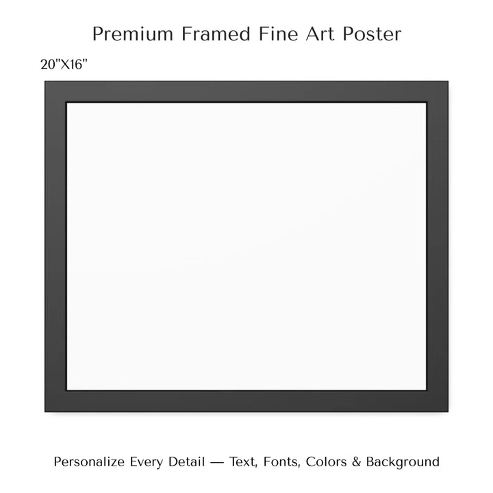 Framed personalized star map art over a scenic mountain landscape, custom title, names, date, and tagline -20x16 framed poster-ARTFULANE