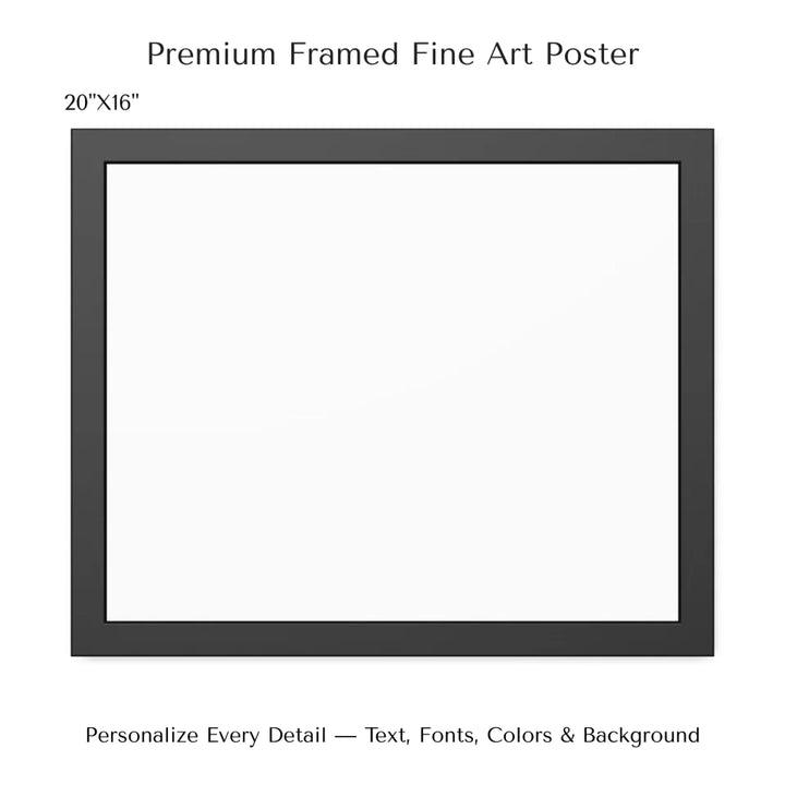 Framed personalized star map art over a scenic mountain landscape, custom title, names, date, and tagline -20x16 framed poster-ARTFULANE