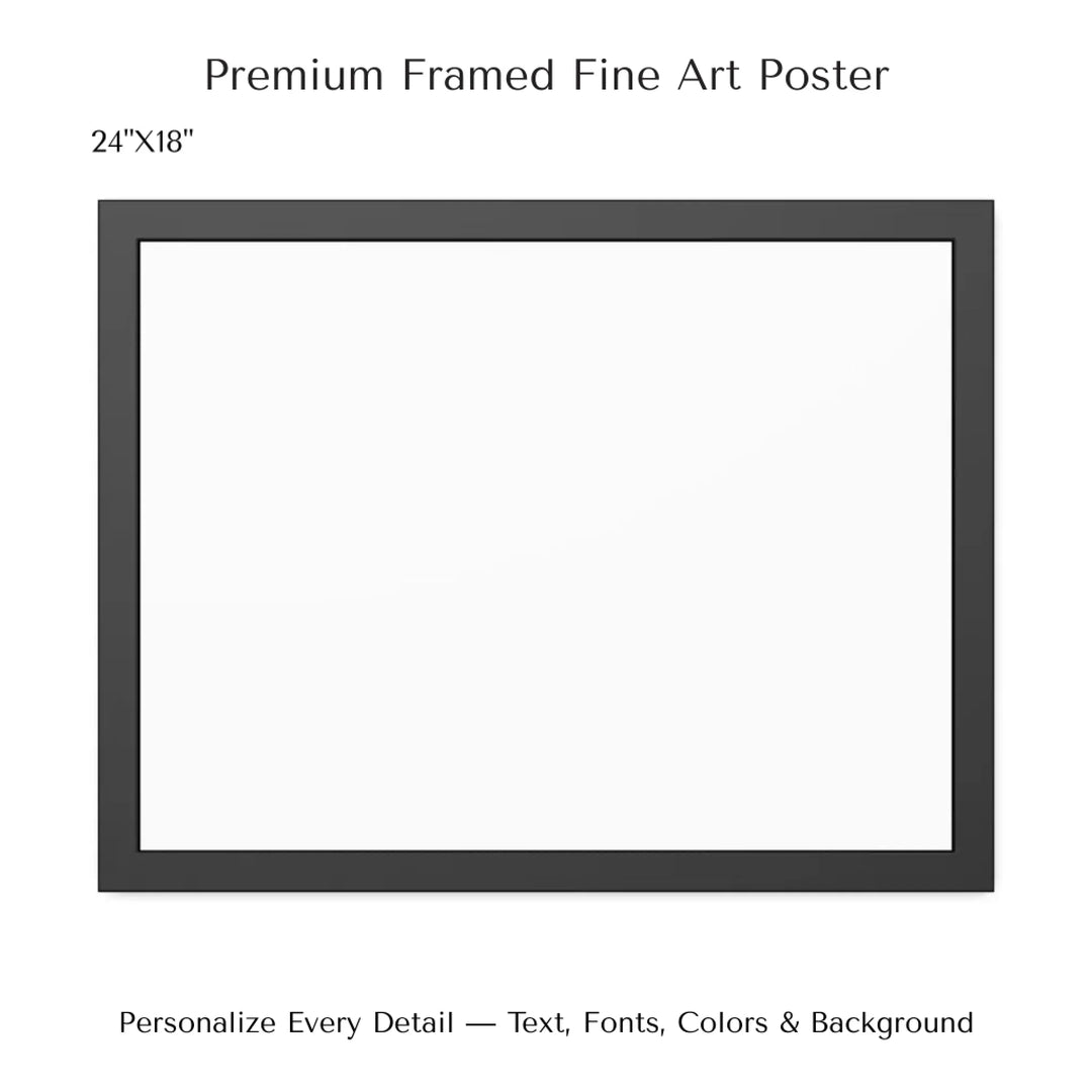 Framed personalized star map art over a scenic mountain landscape, custom title, names, date, and tagline -24x18 framed poster-ARTFULANE