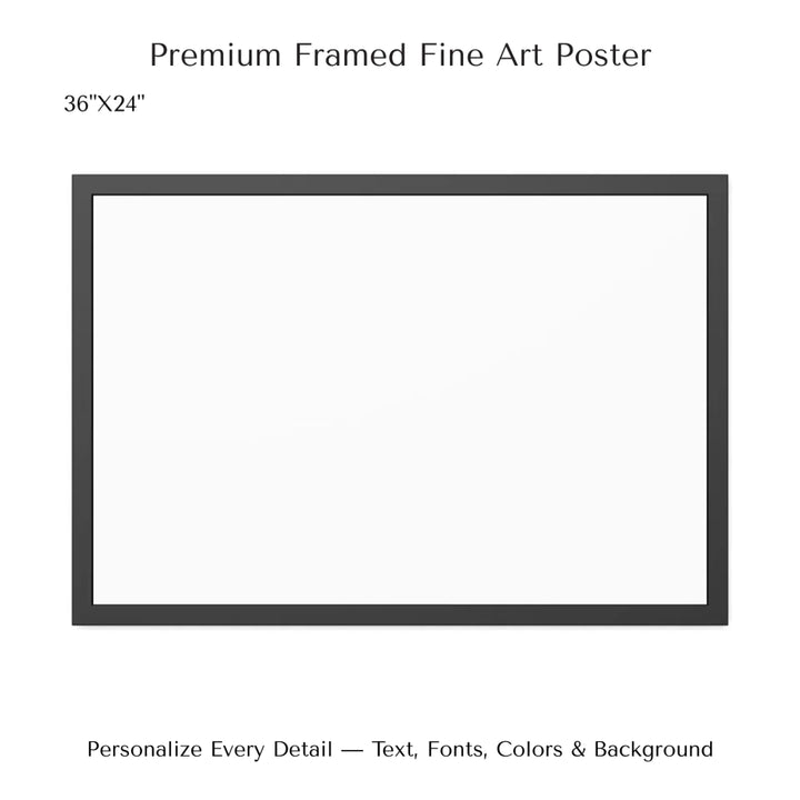 Framed personalized star map art over a scenic mountain landscape, custom title, names, date, and tagline -36x24 framed poster-ARTFULANE