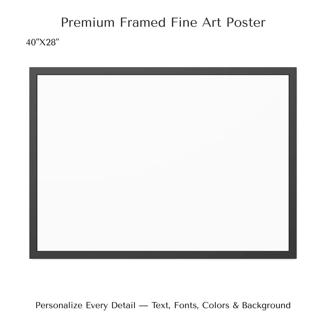 Framed personalized star map art over a scenic mountain landscape, custom title, names, date, and tagline -40x28 framed poster-ARTFULANE