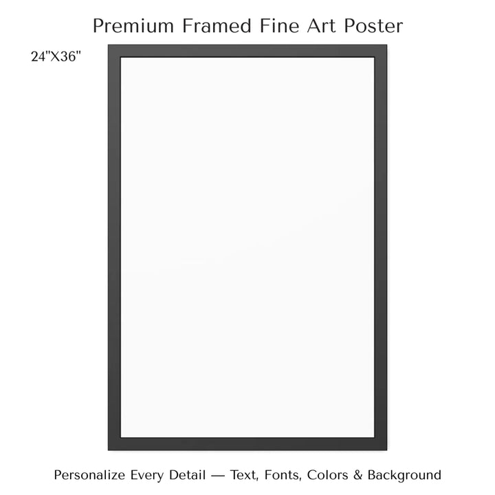 Framed personalized star map art over a scenic mountain landscape, custom title, names, date, and tagline -24x36 framed poster-ARTFULANE