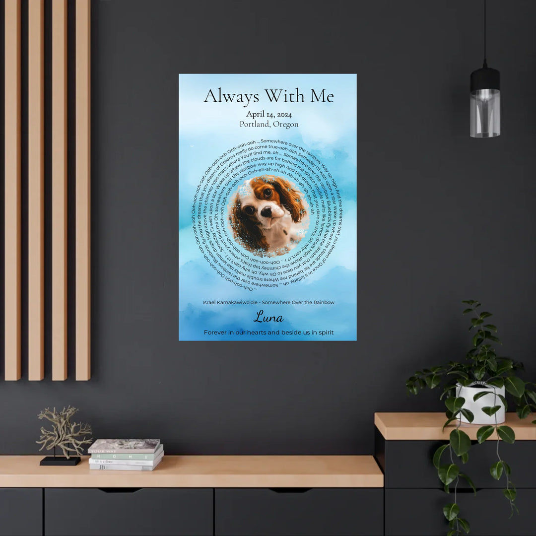 Custom Song Lyrics Wall Art with Photo - Pet Memorial Gift -24x36 metal art sign on wall-ARTFULANE