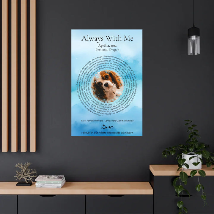 Custom Song Lyrics Wall Art with Photo - Pet Memorial Gift -24x36 metal art sign on wall-ARTFULANE