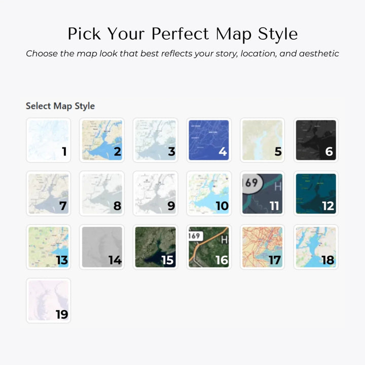 Custom Heart-Shaped Location Map Wall Art -Choose Your Map Style-ARTFULANE
