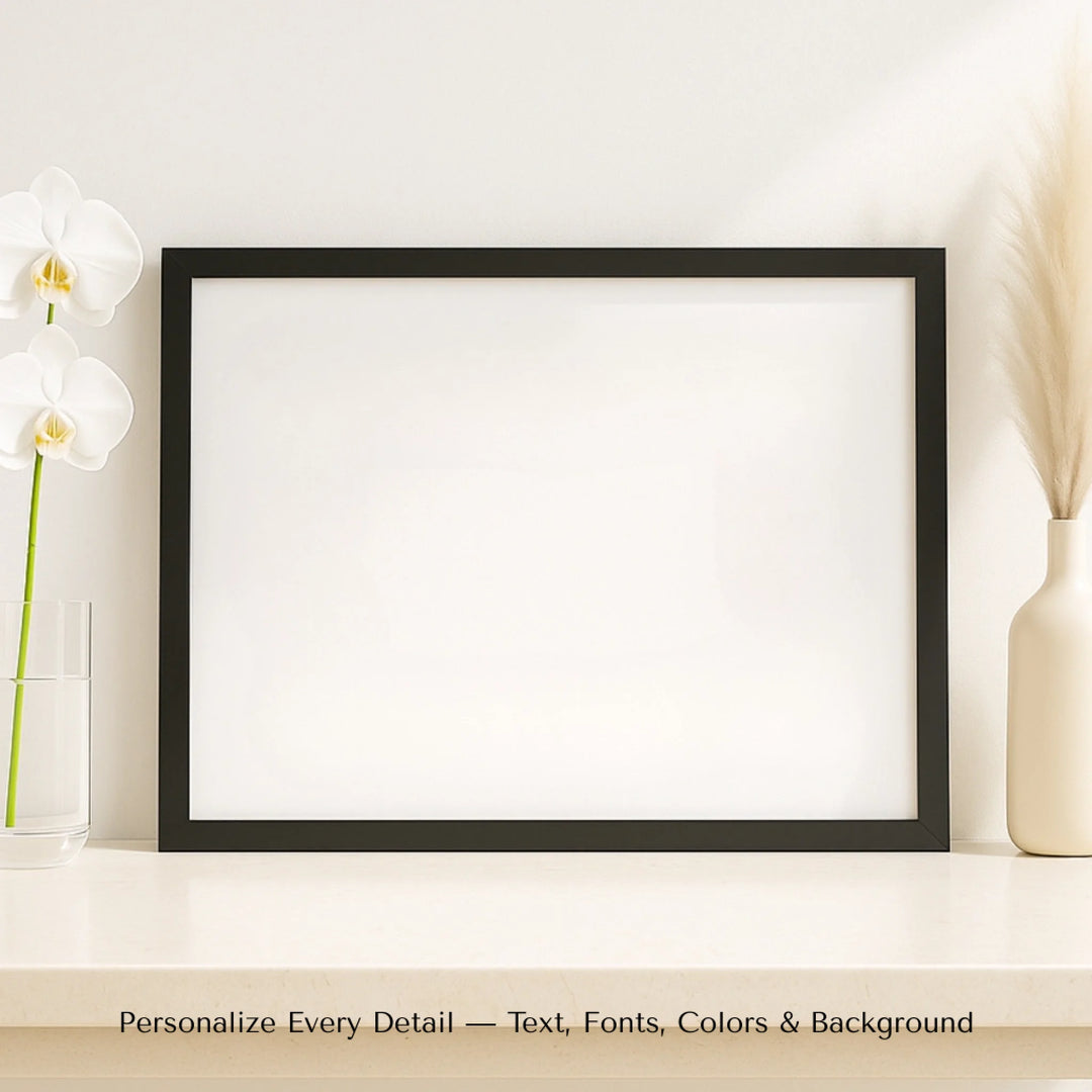 Custom star map print with crimson cliff landscape and night sky, personalized with names, date, and constellation details - framed canvas on shelf-ARTFULANE