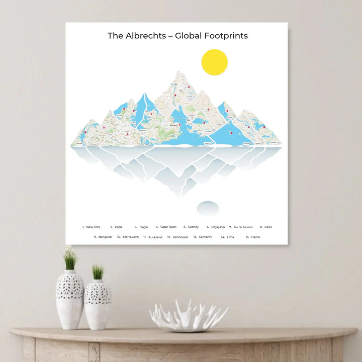 Custom Mountain Range Location Maps Wall Art - unframed-square-canvas-on-wall-ARTFULANE