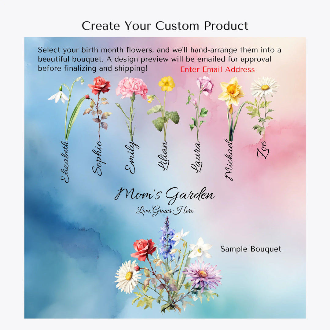 Create-Your-Own-Custom-Watercolor-Birth-Month-Flower-Bouquet-outdoor-pillow-artfulane