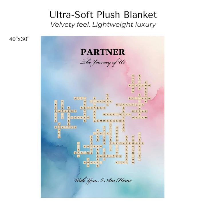 Custom Partner Word Tile - Ultra-Soft Plush Blanket 40"x30"-ARTFULANE