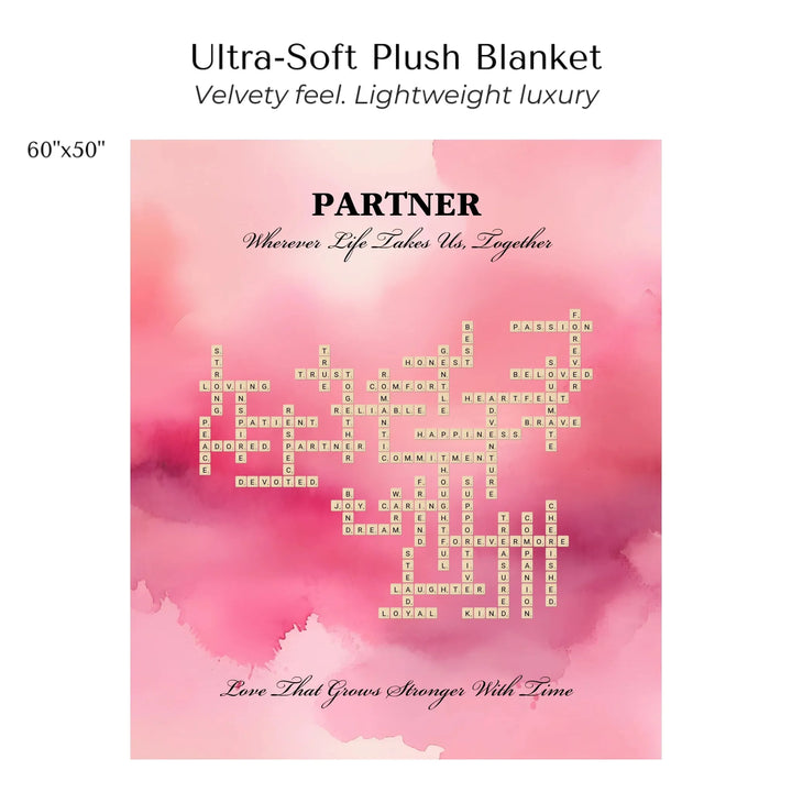 Custom Partner Word Tile - Ultra-Soft Plush Blanket 60"X50"-ARTFULANE