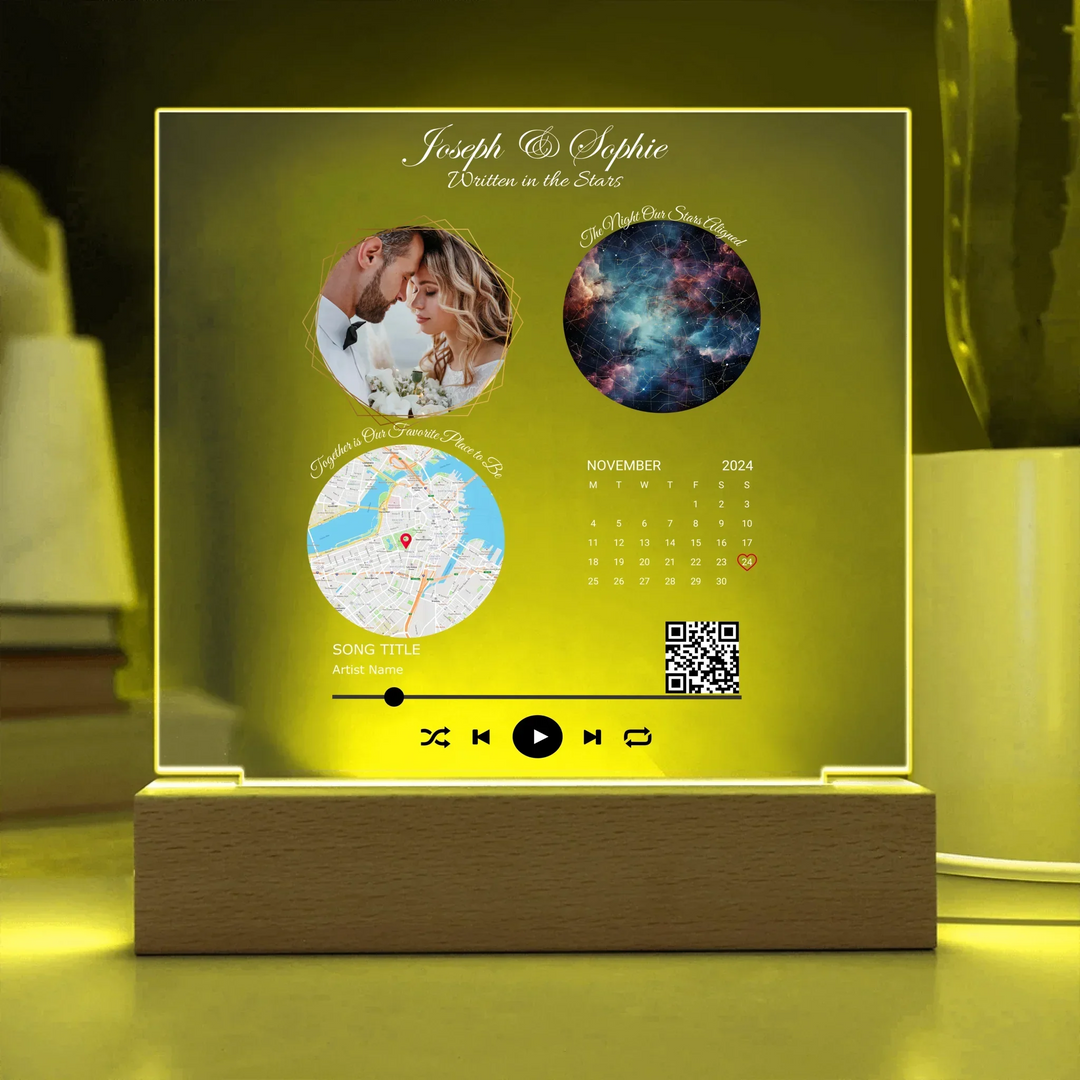 Acrylic Square with LED Base 13