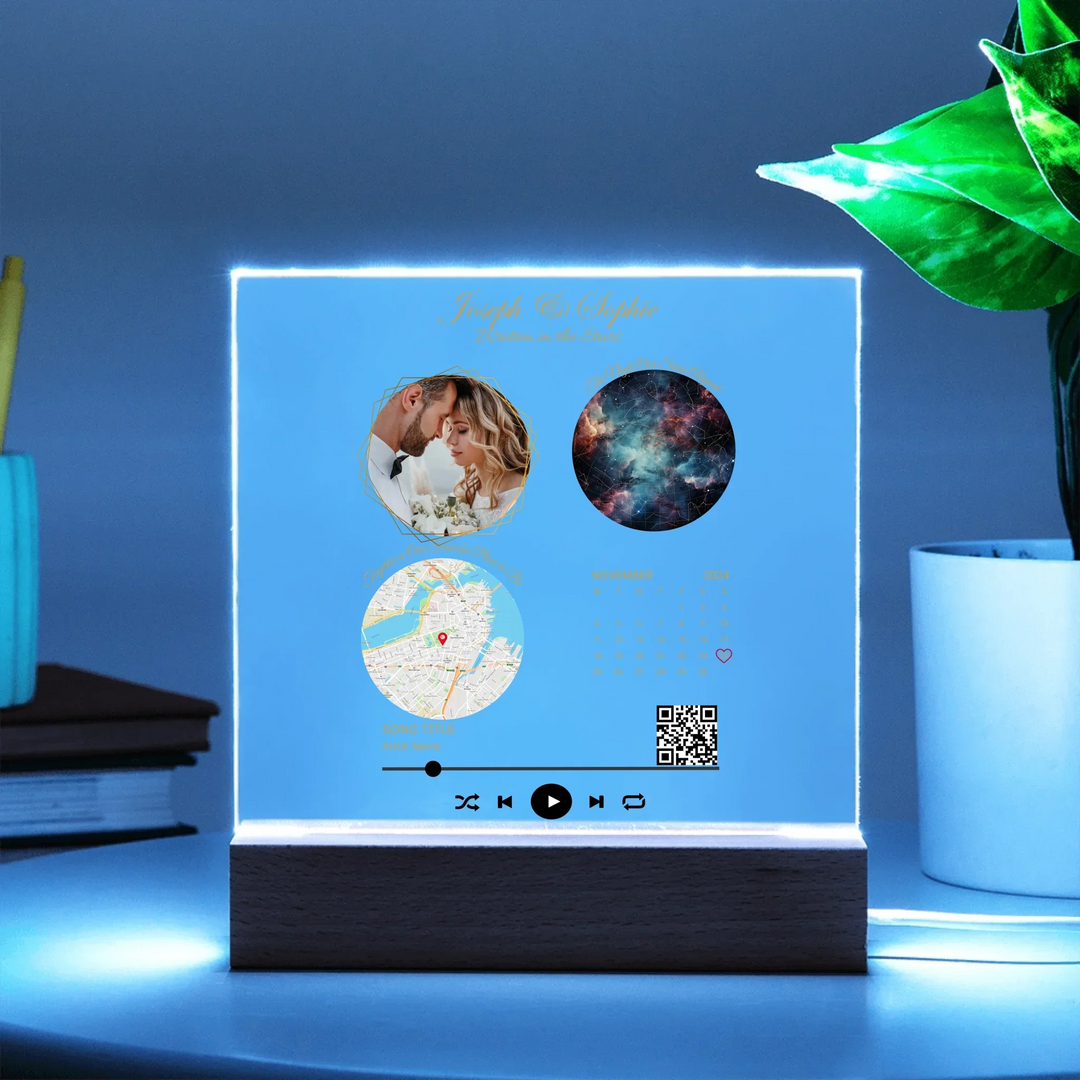 Acrylic Square with LED Base 10