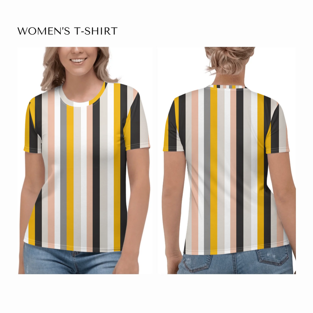 all-over-print-womens-crew-neck-t-shirt-on model-front-and-back-artfulane