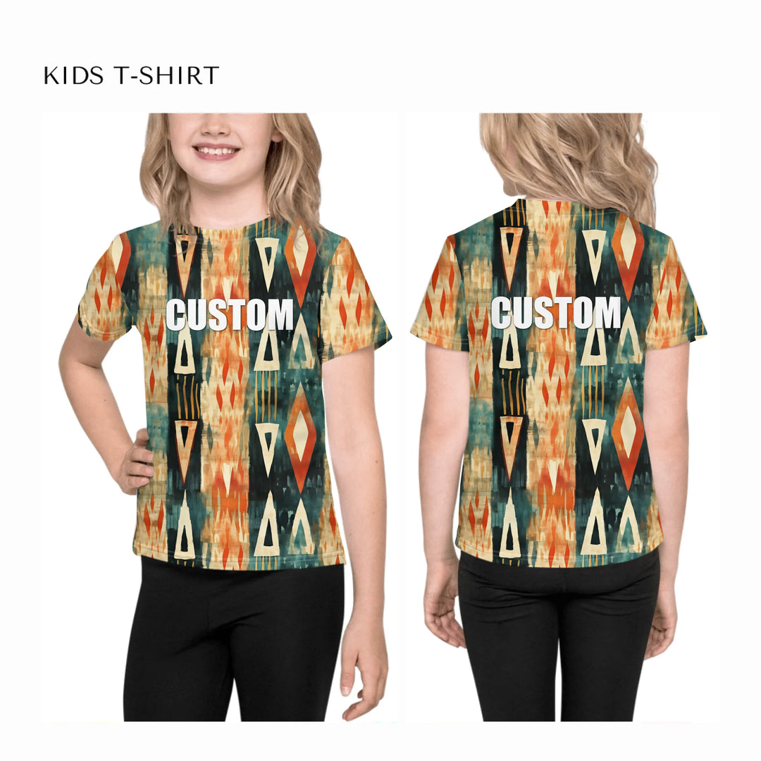 all-over-print-unisex-kids-crew-neck-t-shirt-on-model-front-and-back-artfulane