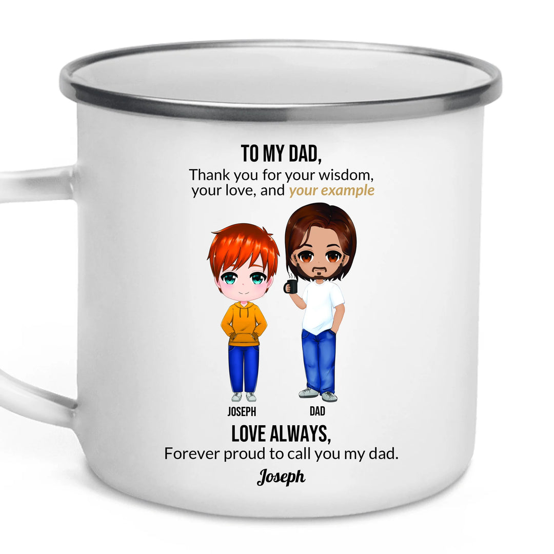 Custom Dad and Son Mug with Personalized Portrait, Message, and Names – Thoughtful Father’s Day or Birthday Gift-ARTFULANE
