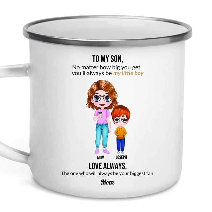 Custom Mom and Son Mug with Personalized Portraits, Names, and Message – Heartfelt Gift for Mother or Son -ARTFULANE