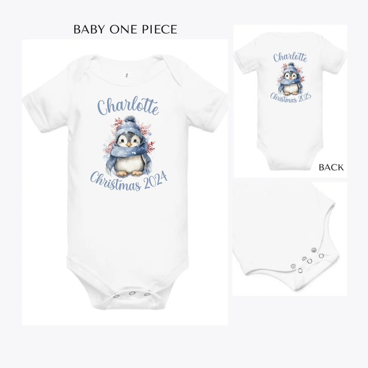 Winter-Penguins-custom-baby-onesie-artfulane