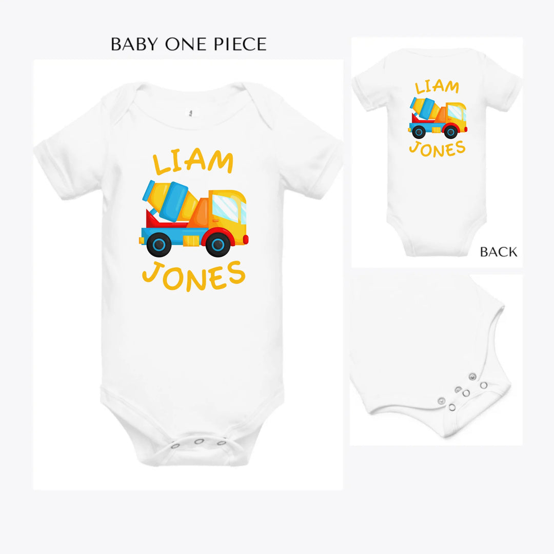Construction-Trucks-custom-baby-onesie-artfulane