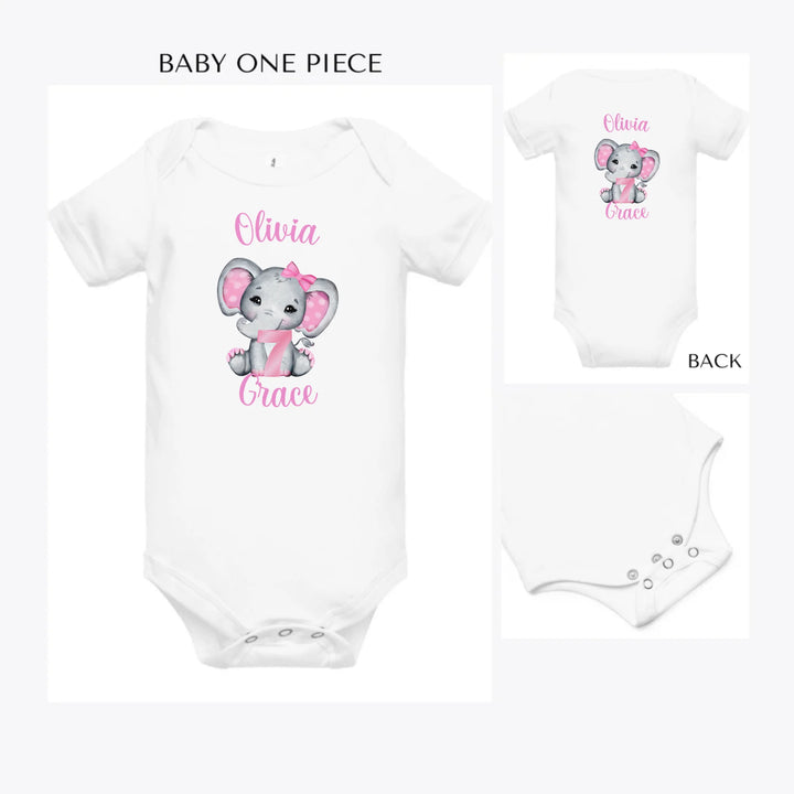 Grey-Elephant-with-Pink-Number-custom-baby-onesie-artfulane