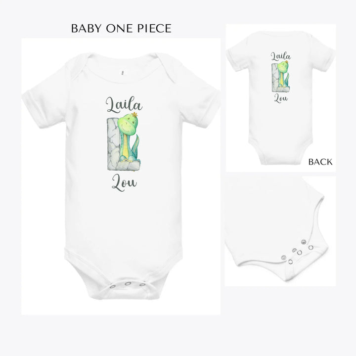 Watercolor-Dinosaur-Stone-Initial-custom-baby-onesie-artfulane