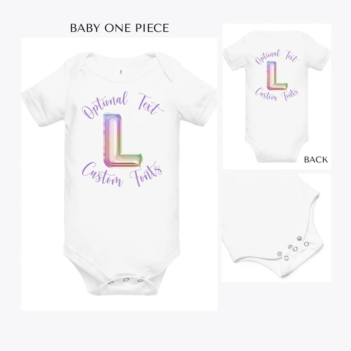 Foil-Balloon-Rainbow-Letter-custom-baby-onesie-artfulane